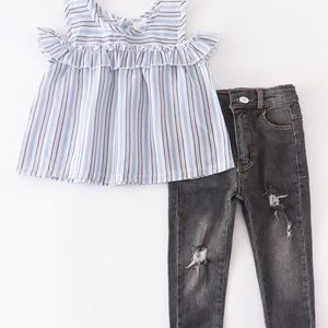 Ruffle Tunic & Denim Set